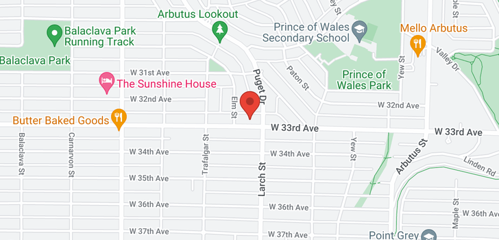 map of 2539 W 33RD AVENUE